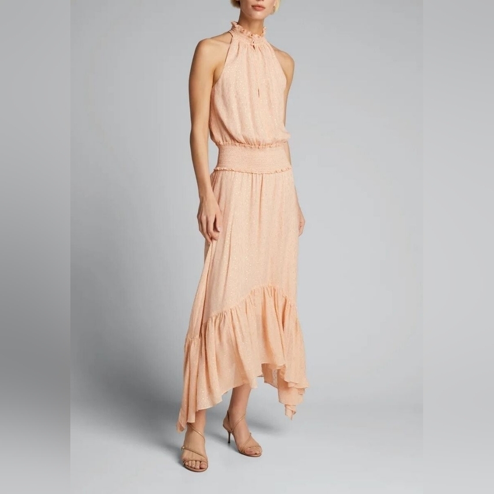 A.L.C. Kaia Metallic Sleeveless Smocked Dress -NWT